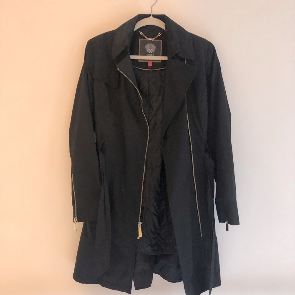 Vince Camuto Black Trench Coat MUST GO, MAKE AN OFFER!